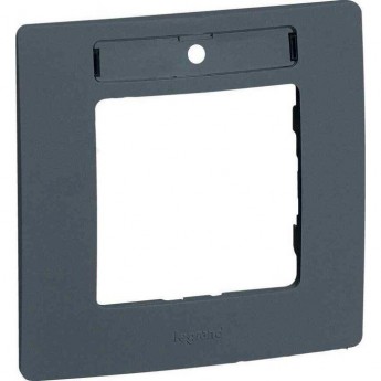 Рамка LEGRAND с держателем для маркировки 1 пост Etika алюминий